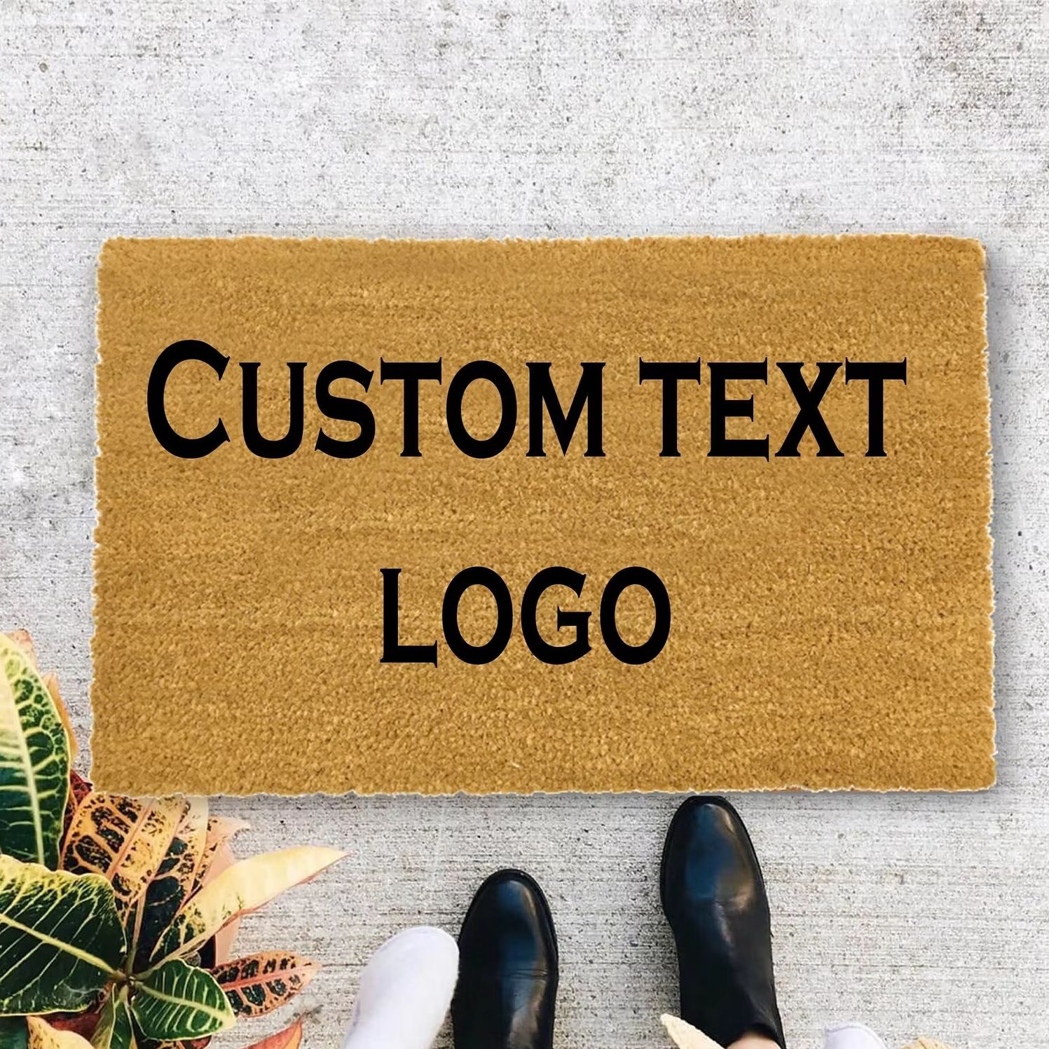 Home Textiles Logo - Custom Text Logo Doormat Unique Design
