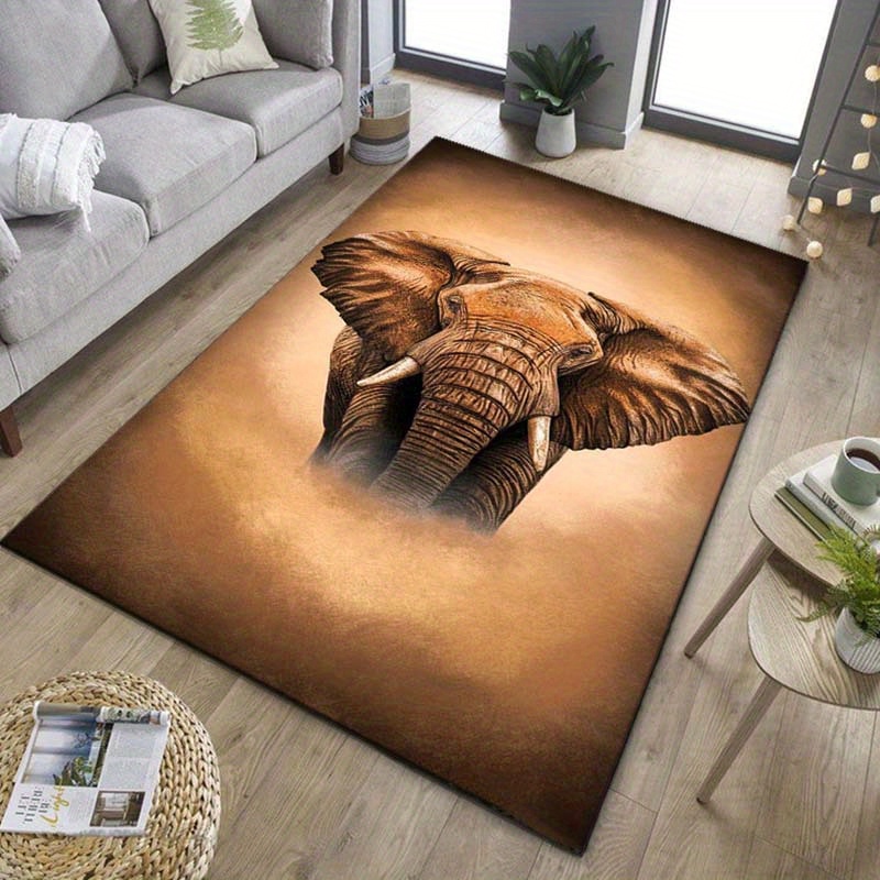 Your Home Textiles - Elephant Portrait Rug for Safari Lovers