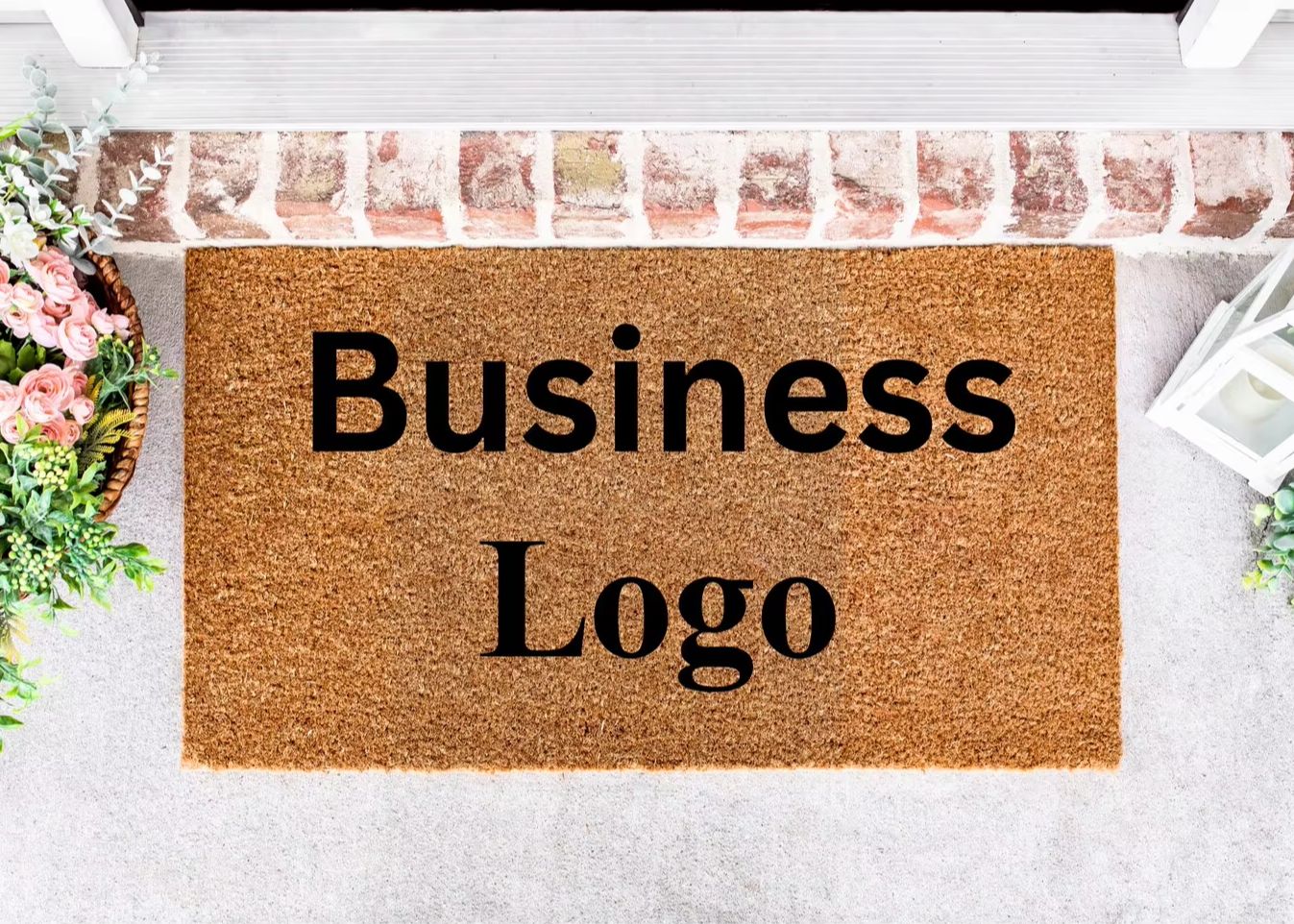 Home Textiles Logo - Custom Text Mat Business Logo Doormat
