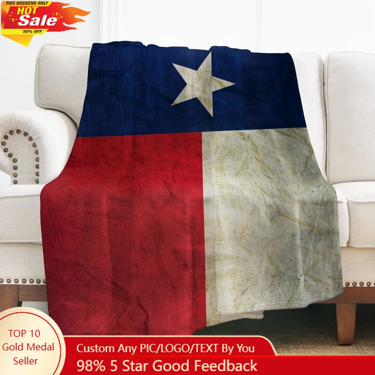Home Textiles And Decor - Levens Texas Flag Throw Blanket Gifts