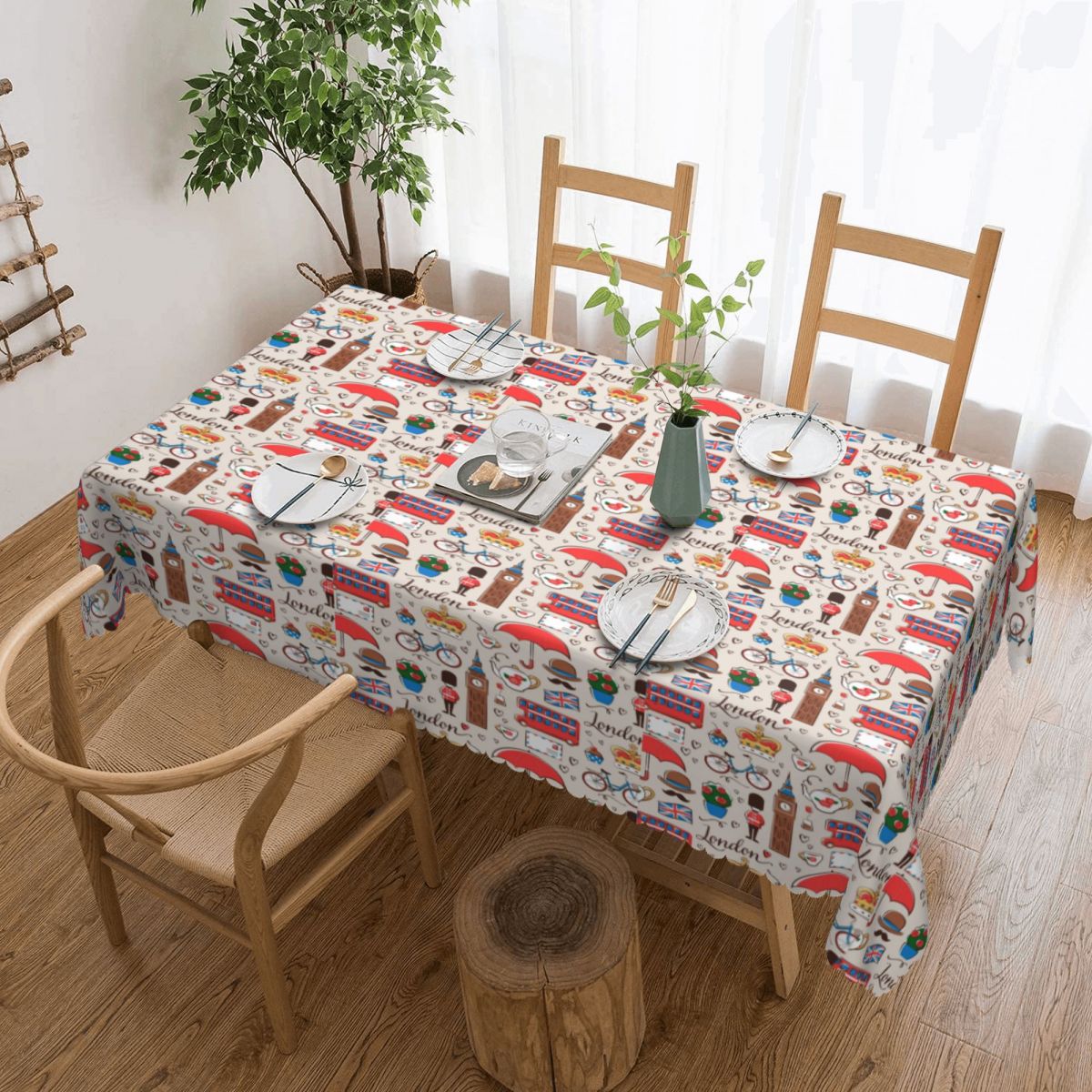 Home Textiles London - London Pattern Rectangular Tablecloth Waterproof Table