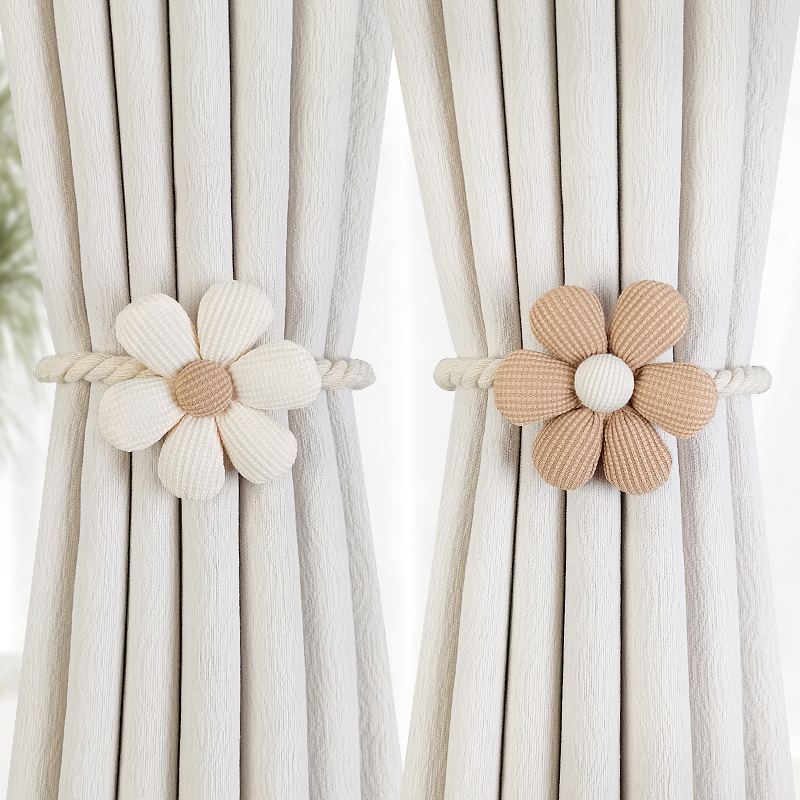 Xt Home Textiles - 1pcs Floral Magnetic Flower Curtain Buckle