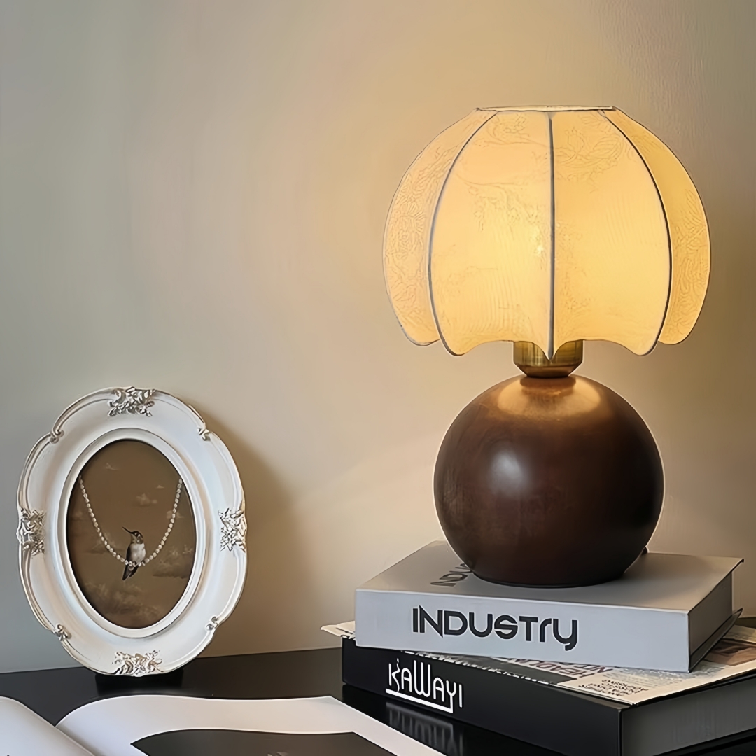 Home Textiles And Decor - Vintage floral table lamp, medieval bedside