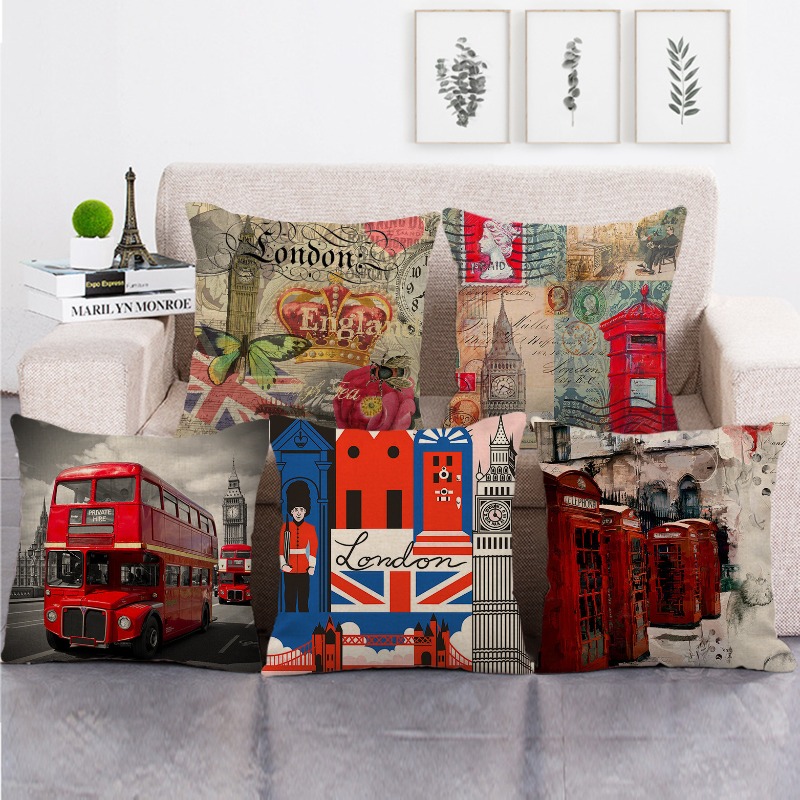 Home Textiles London - painted cityscapes of London, England Digital