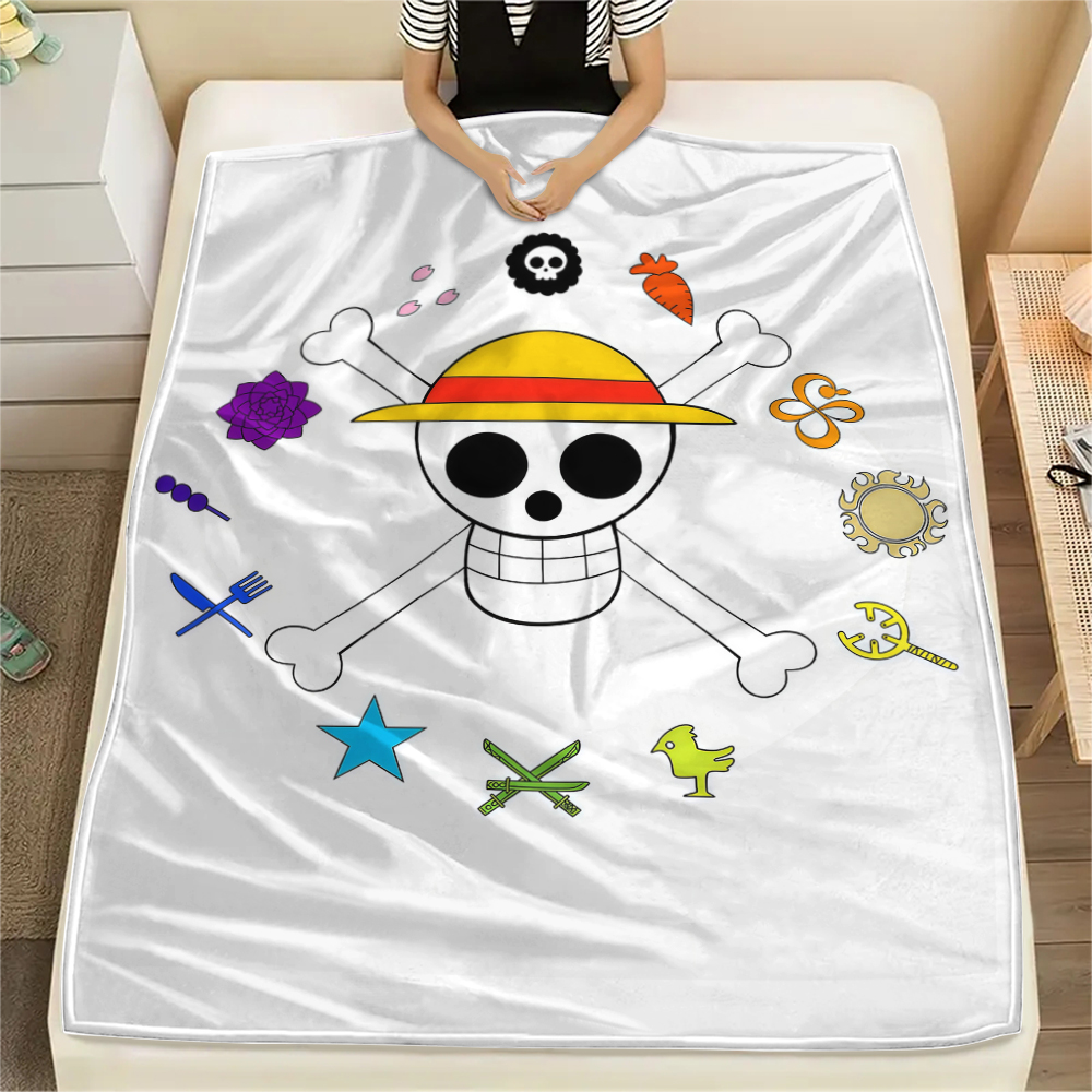 Home Textiles Logo - ONE PIECE Logo Flannel Blanket Colorful