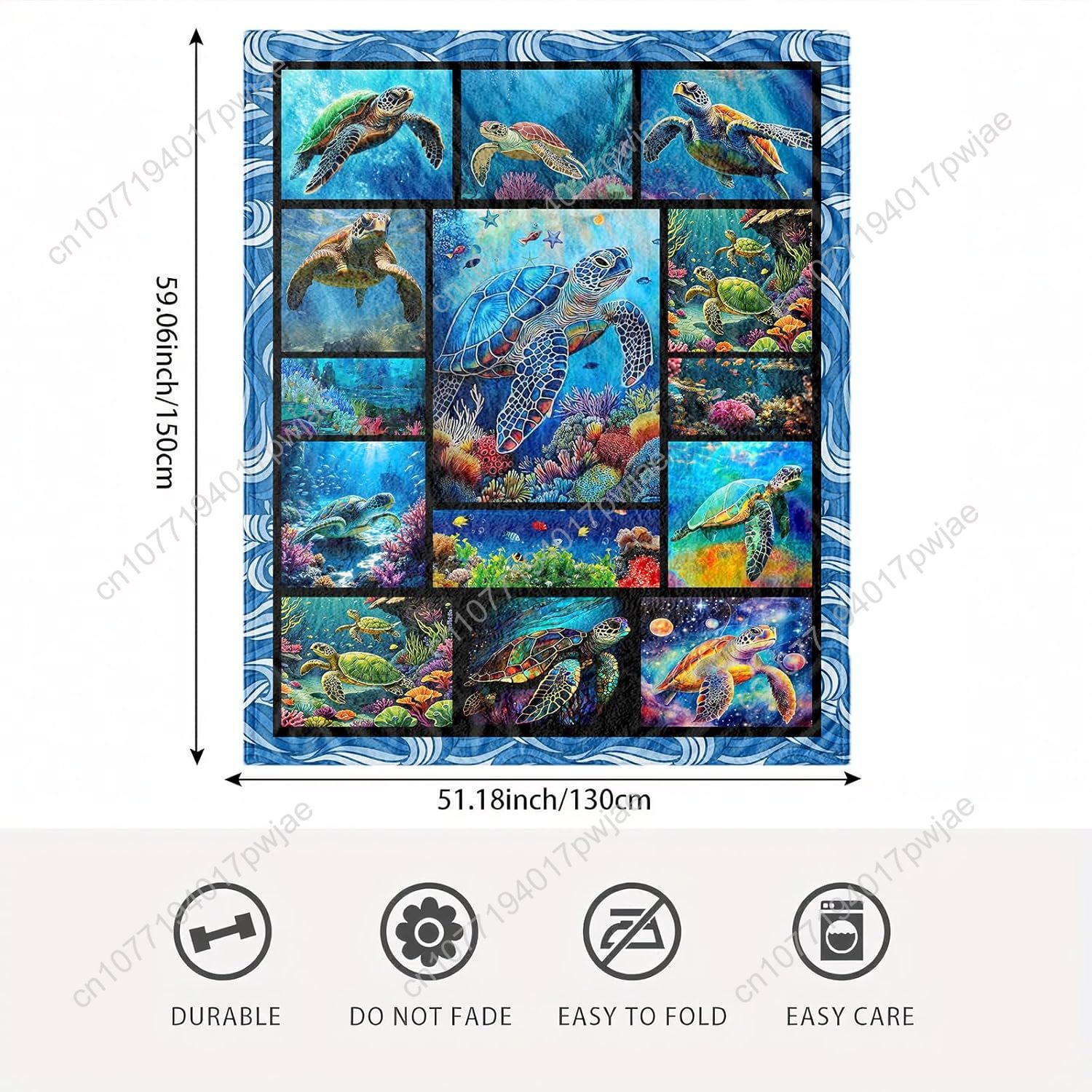 Sea Turtle Flannel Throw Blank - Home Textiles And Decor review and price