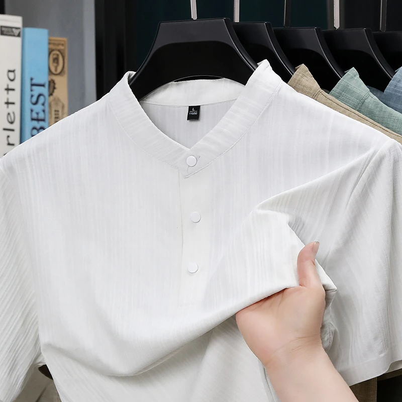 Summer Stand Collar Half Butto - Home Textiles review and price