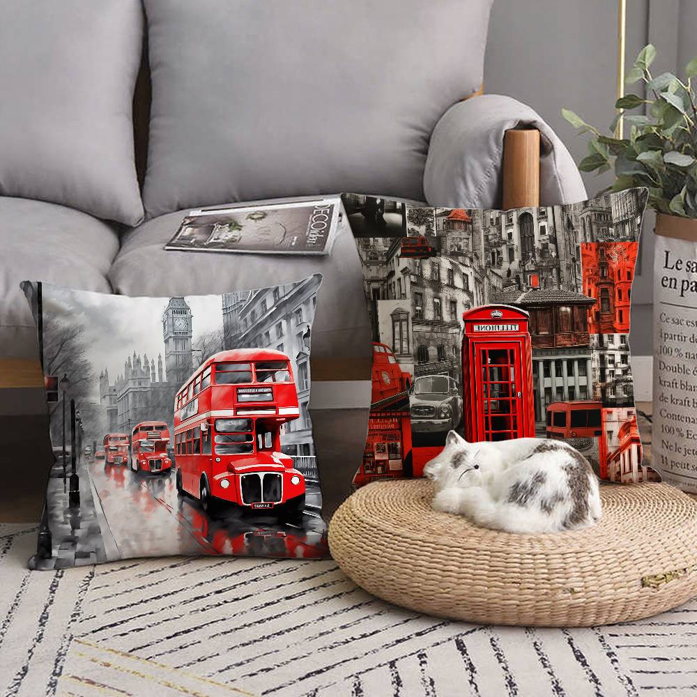London Red Bus Print Pillow Ca - Home Textiles London review and price