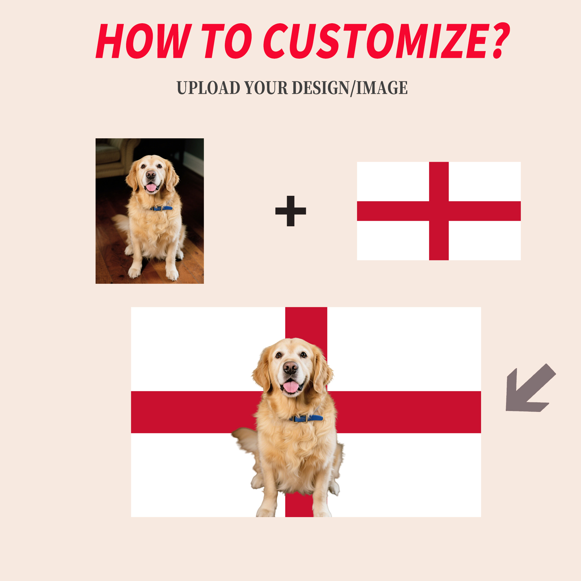 1pc 2D FLAT Personalize Englan - Home Textiles And Decor review and price