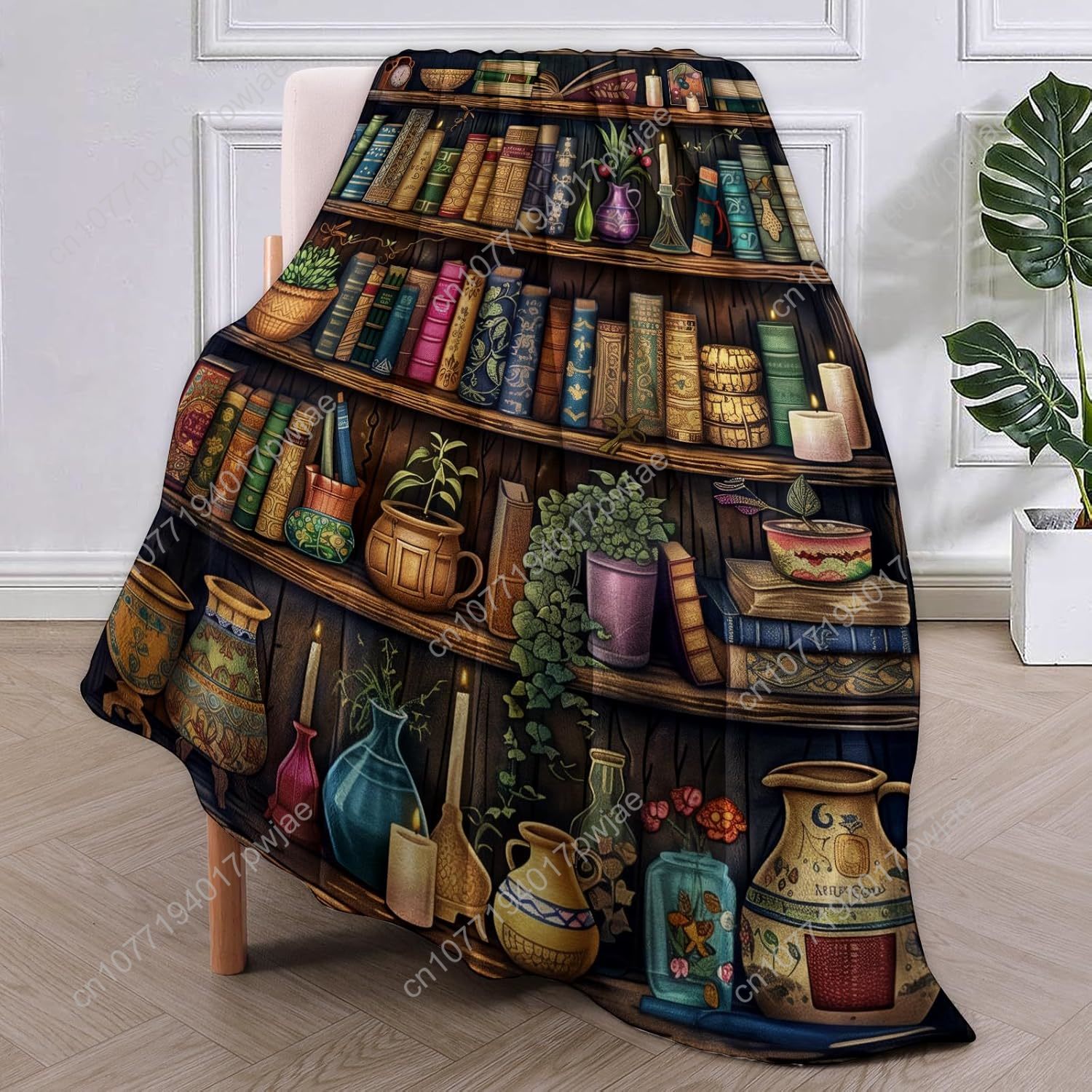 Vintage Bookshelf Blanket Read - Home Textiles And Decor review and price