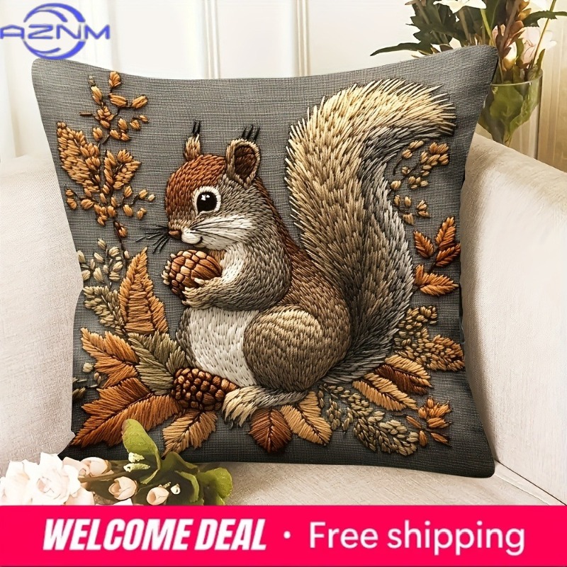 Squirrel Pillow Cover: Nature' - Your Home Textiles review and price