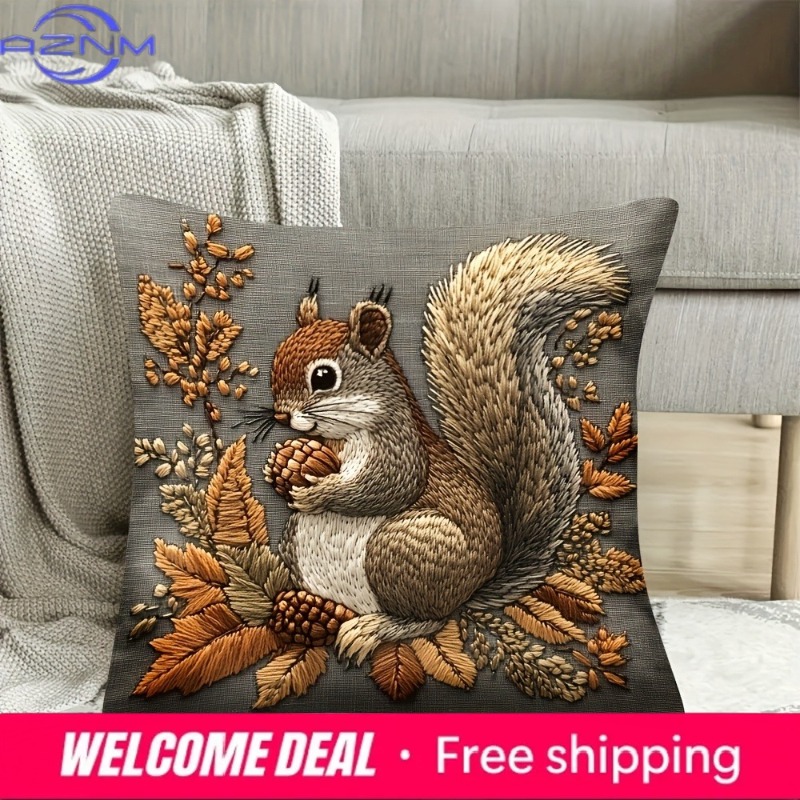 Squirrel Pillow Cover: Nature' - Your Home Textiles review and price