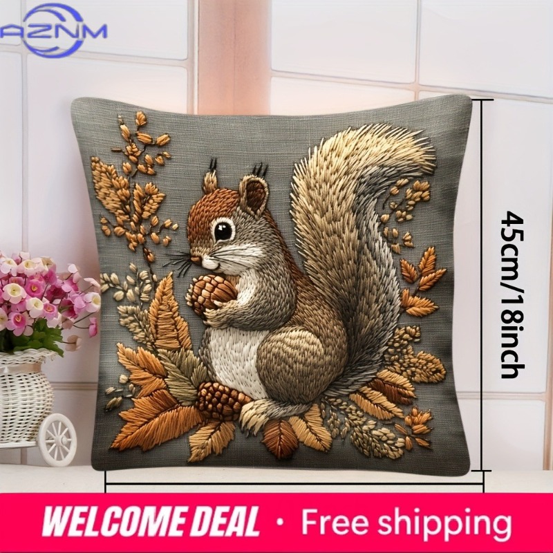 Squirrel Pillow Cover: Nature' - Your Home Textiles review and price