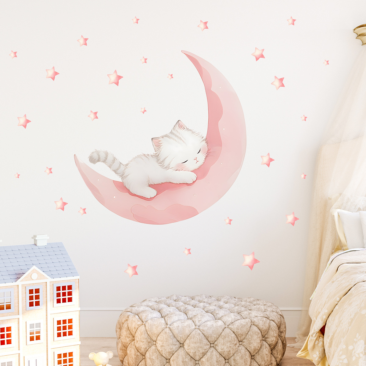 Cartoon Pink Moon Cute Cat Sle - Xt Home Textiles review and price