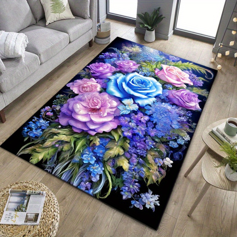 Floral rug with blue and purpl - Your Home Textiles review and price