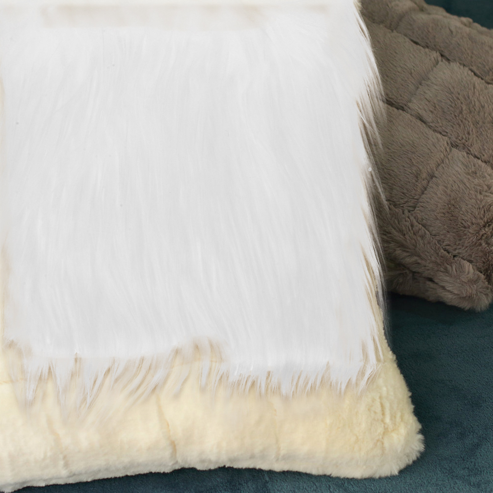 2Pcs Square Long Hair Faux Fab - Home Textiles And Decor review and price
