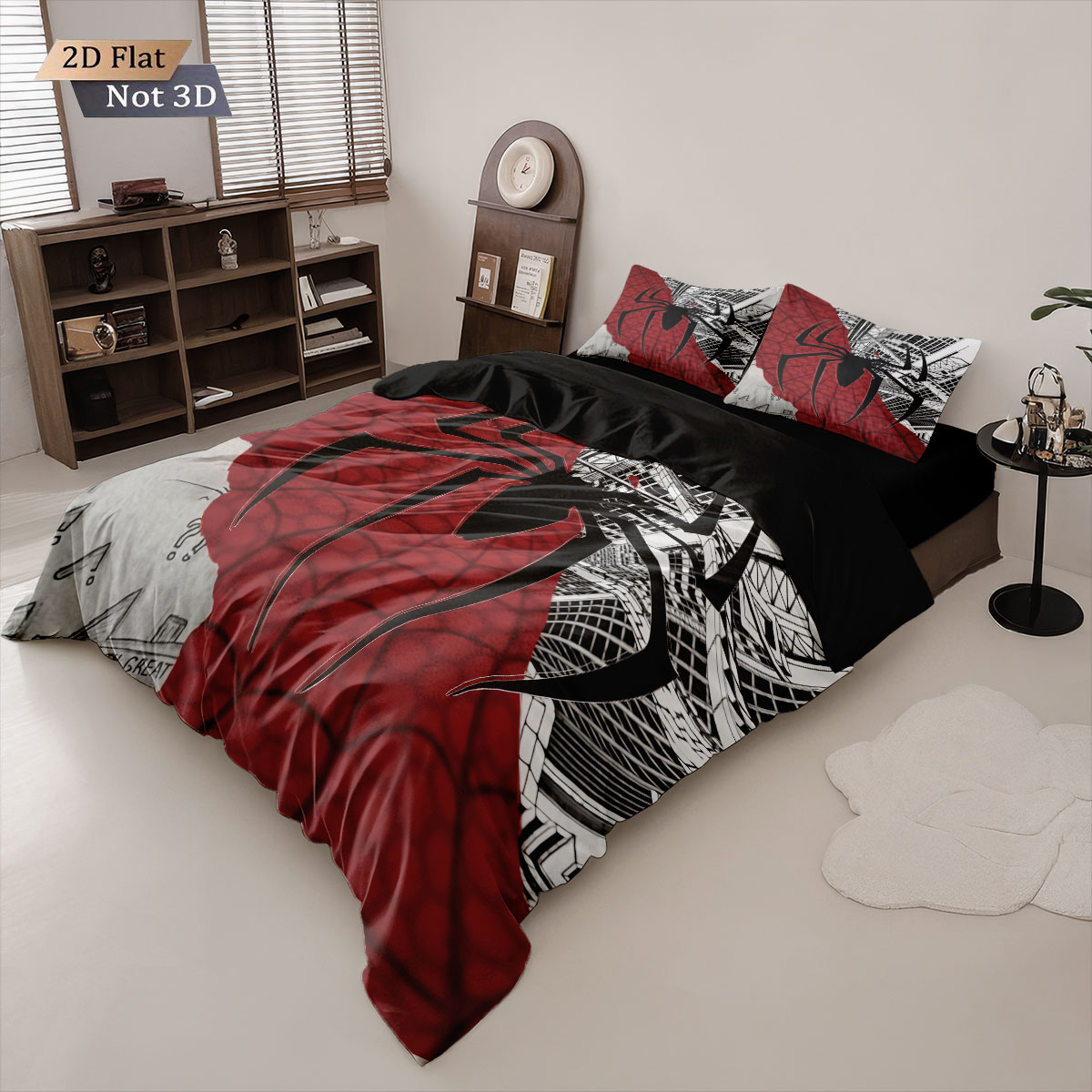 3pcs Black Spider Contrasting  - Home Textiles Bedding review and price